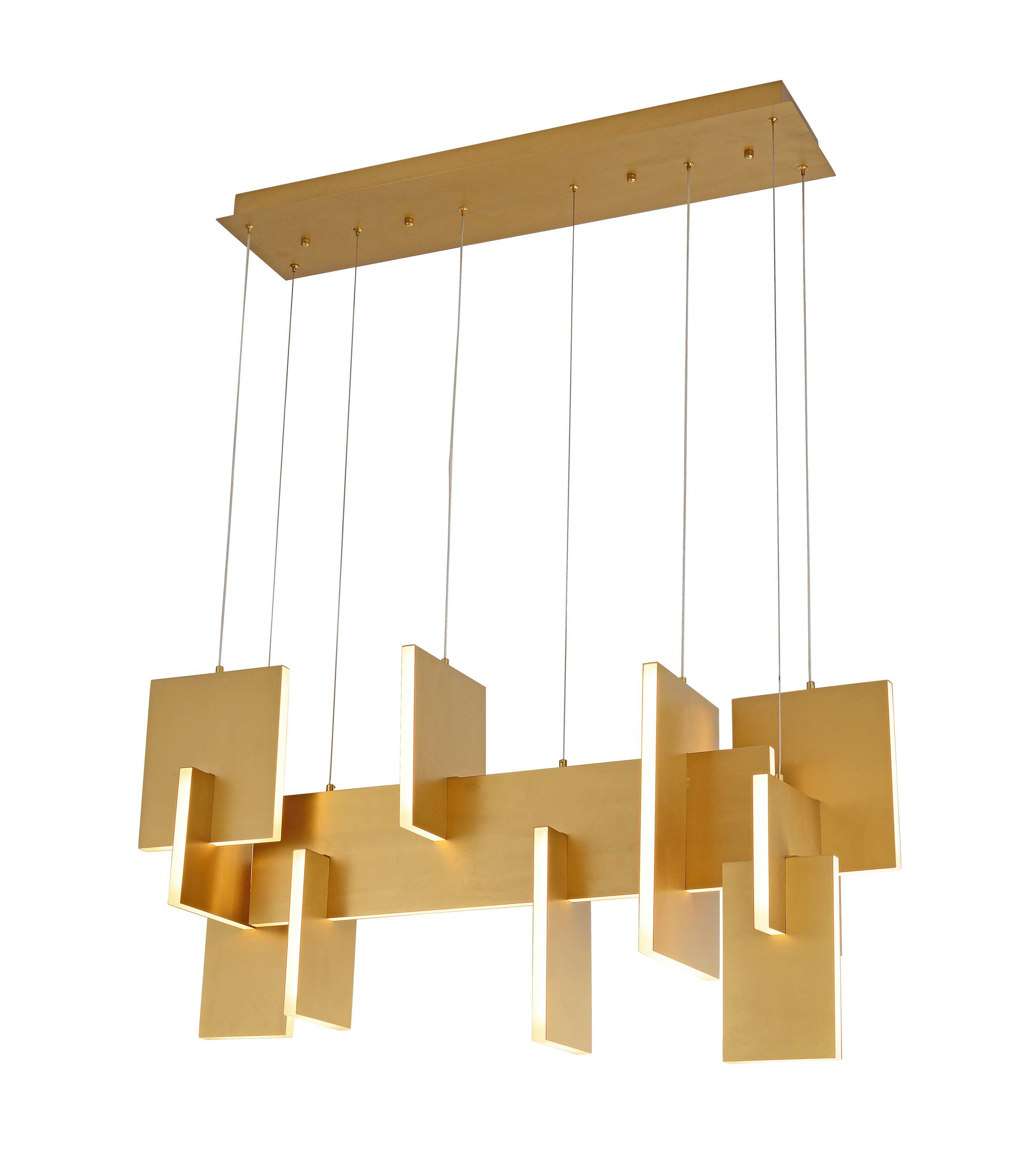Gintong Geometric Panel Linear Chandelier