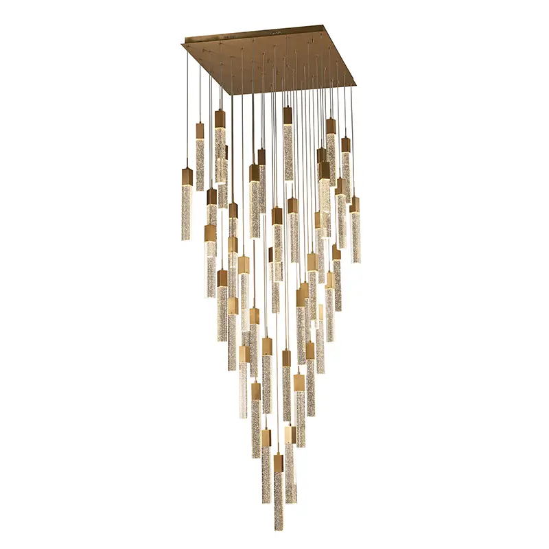 Gold Modern Crystal Chandelier para sa Hagdanan