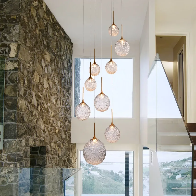 Staggered Led Stair Suspension Lamp