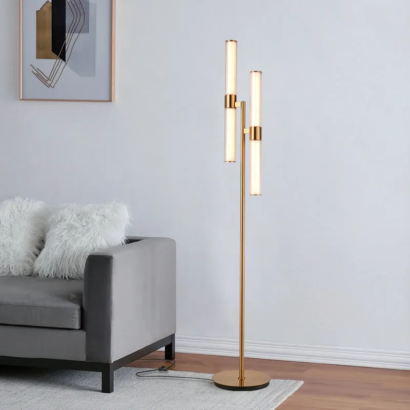 Dimmable 2 Light Torchiere Floor Lamp