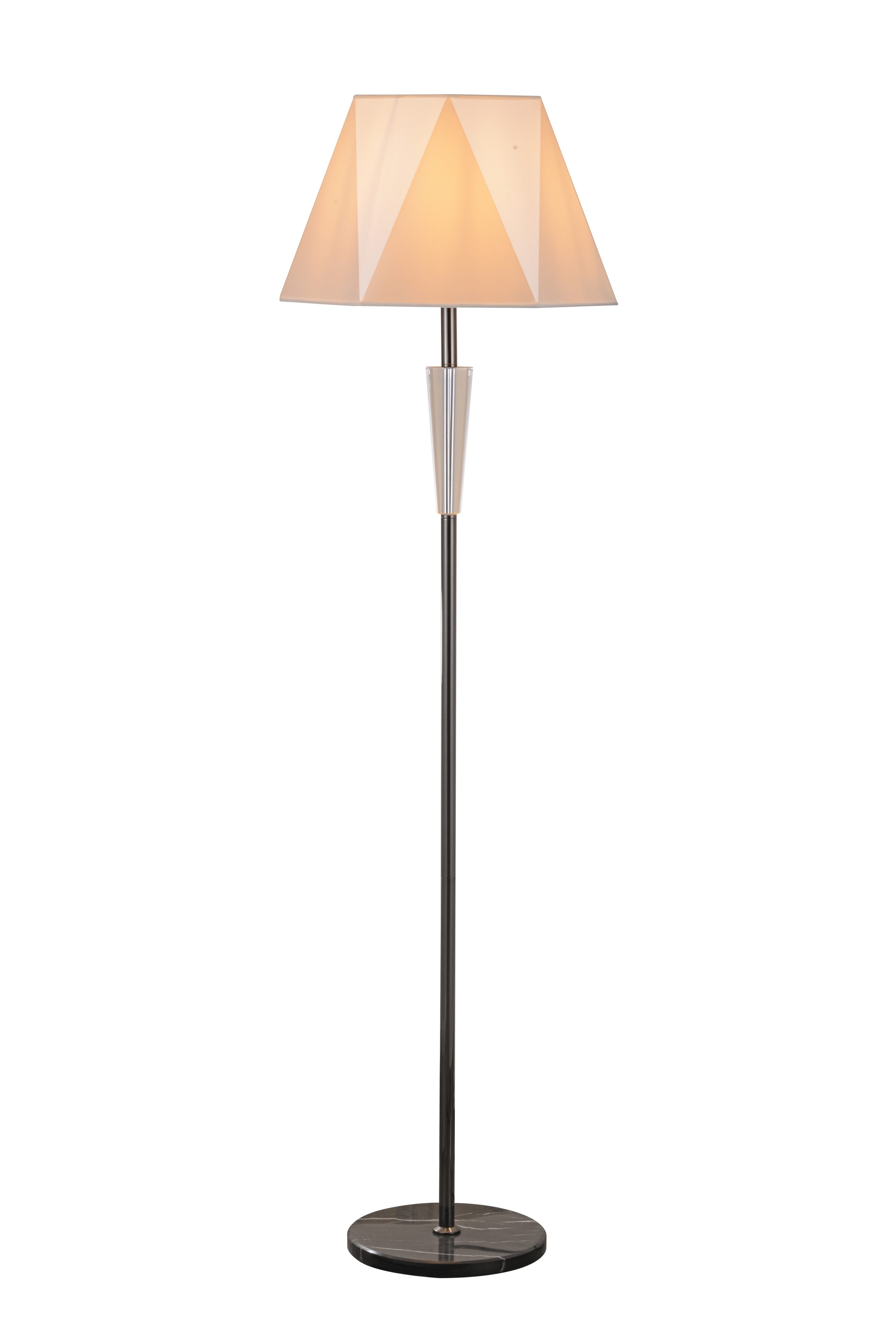 Modernong Crystal Accent Standing Floor Lamp