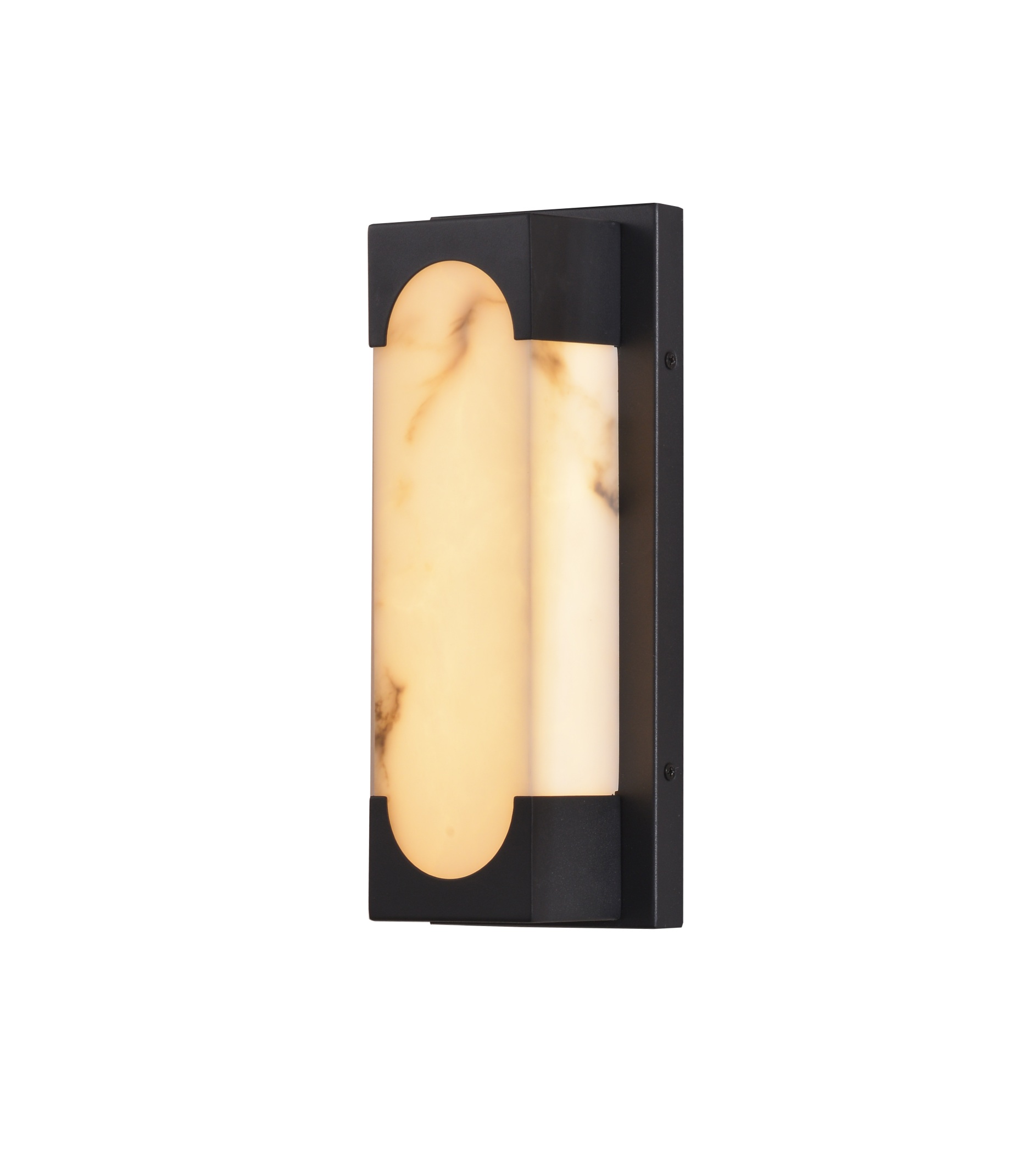 Modernong Faux Rectangular Alabaster Shade Wall Sconce