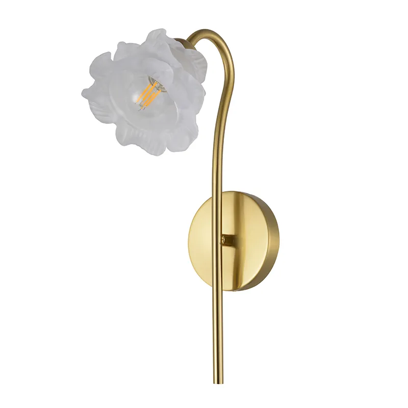 Modernong Floral Brass Wall Sconce