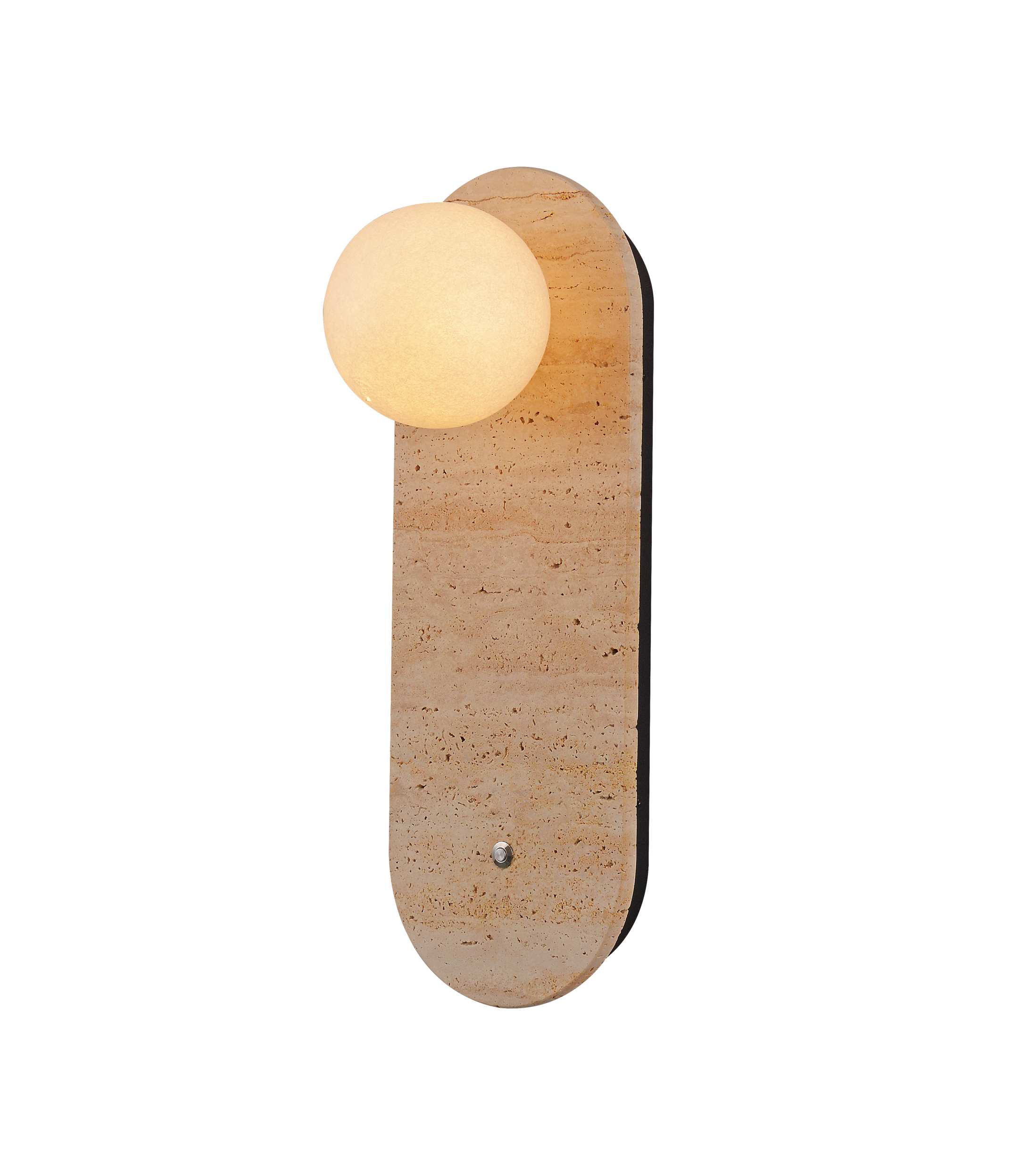 Travertine Oval Globe Wall Sconce